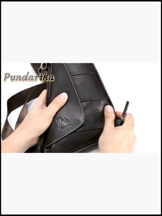 Genuine Leather Crossbody Backpack Casual Daypack Adjustable Straps Multiple main image 6